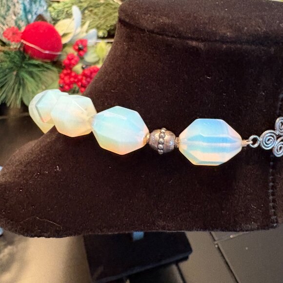Opalite and Sterling Silver Choker Necklace - Picture 3 of 4